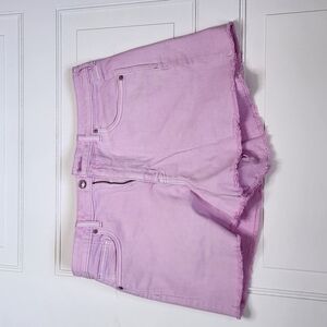 Pastel Purple Jean Shorts with Relaxed Fit